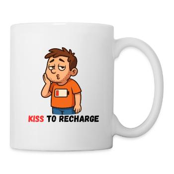 Kiss Me to recharge Me - Mug - white - Right