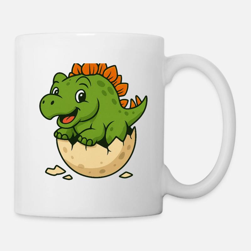 Progéniture de dinosaure mignon sur l’œuf - Mug blanc - blanc