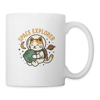 Space Explorer – Kawaii Astronaut Katze - Tasse - Weiß - Rechts