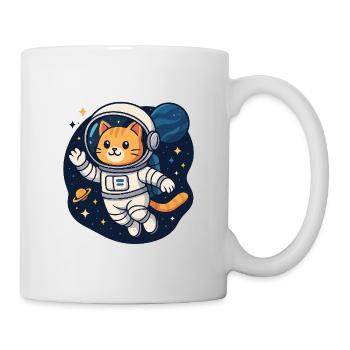 Space Cat Adventure – Kawaii Astronaut Shirt - Tasse - Weiß - Rechts