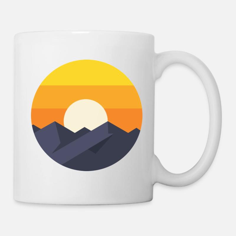 Sunset Mountain Abstract - Mug - white
