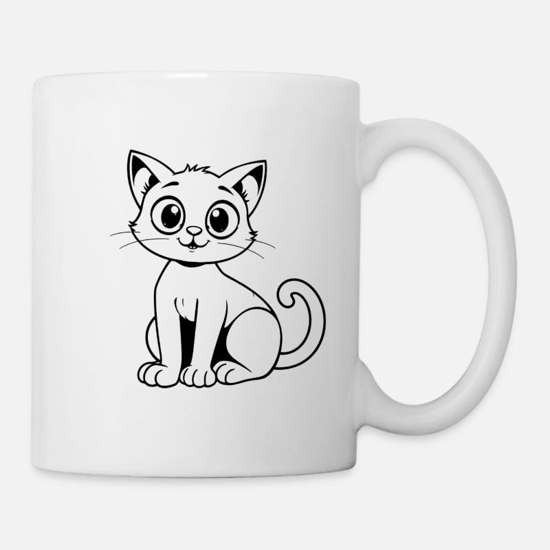 Minimalistic Cat - Mug - white