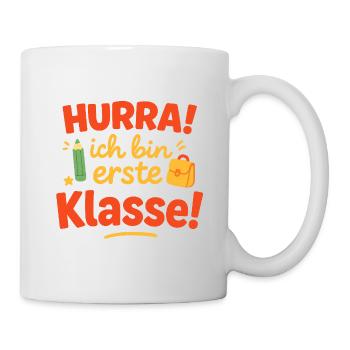 Lettrage de départ de première classe avec cartable - Mug blanc - blanc - Droite