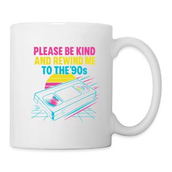 Retro 90er Jahre Kassette und Sunset Design - Tasse - Weiß - Rechts