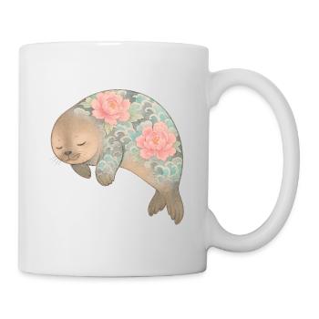 Aquarell Yakuza Siegel – Süße Pastell Tattoo Kunst - Tasse - Weiß - Rechts