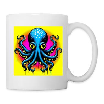 Krake - Tasse - Weiß - Rechts