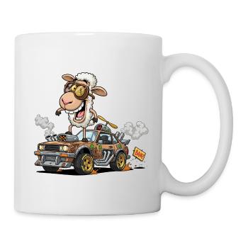 Llama Racer with Steampunk Gear - Mug - white - Right