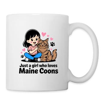 just a girl who loves maine coons - Tasse - Weiß - Rechts