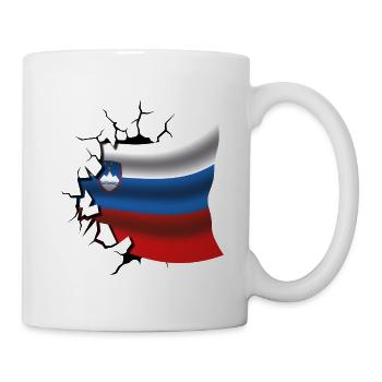 Flagge von Slowenien - Slowenien - Flagge Broken Desi - Tasse - Weiß - Rechts