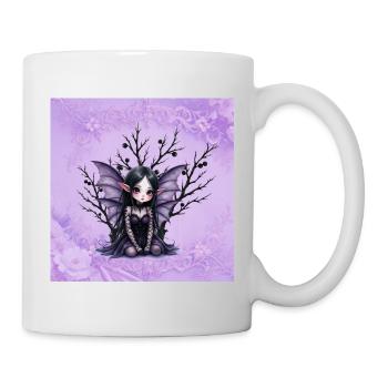 Vampire fée fille sur arbre sombre - Mug blanc - blanc - Droite