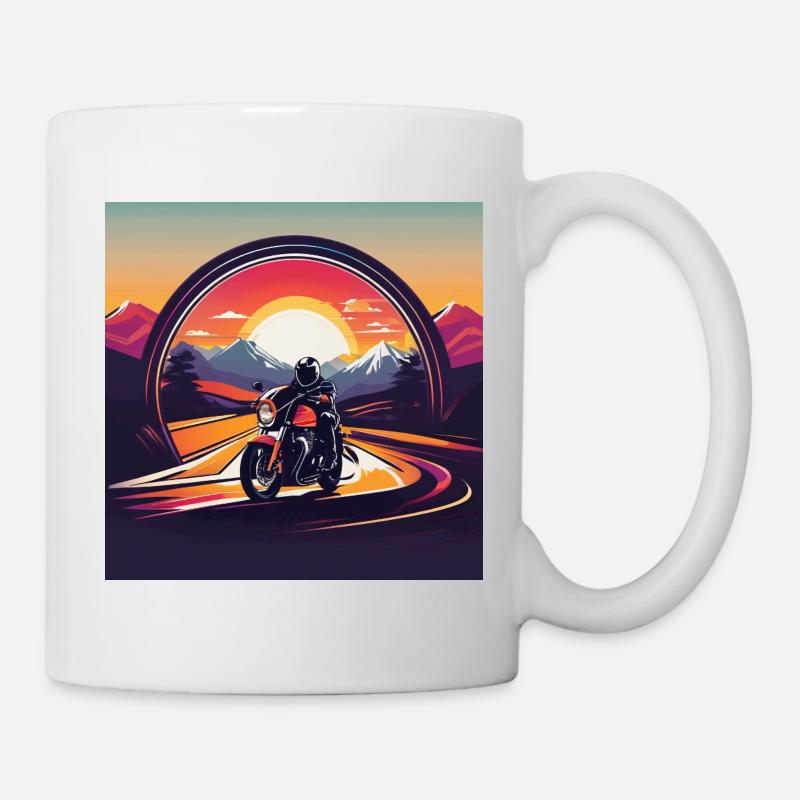 Motorcycle design in the sunset - Mug - white