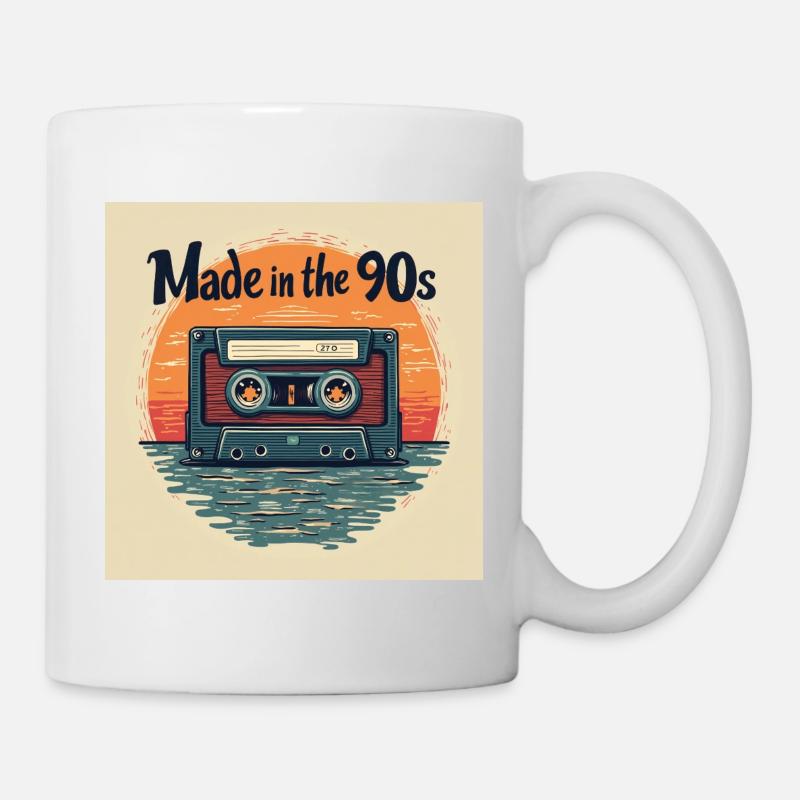 Retro Cassette Audio Design - Mug - white