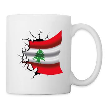 Drapeau du Liban - Drapeau Broken Design - Mug blanc - blanc - Droite
