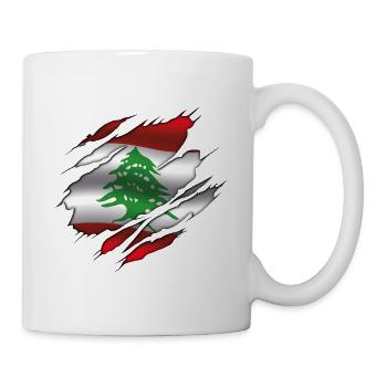 Drapeau du Liban - Drapeau déchiré - Mug blanc - blanc - Droite