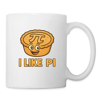 Gâteau Pi avec un visage amusant - Mug blanc - blanc - Droite