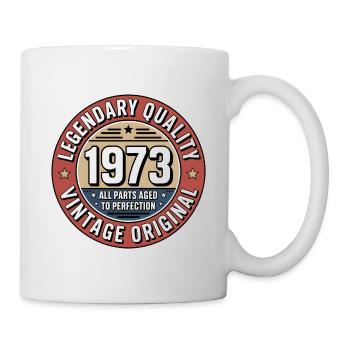 Vintage Jahrgang 1973 Logo - Tasse - Weiß - Rechts