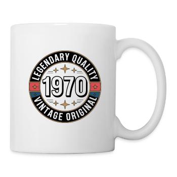 Vintage 1970 Retro Badge Design - Tasse - Weiß - Rechts