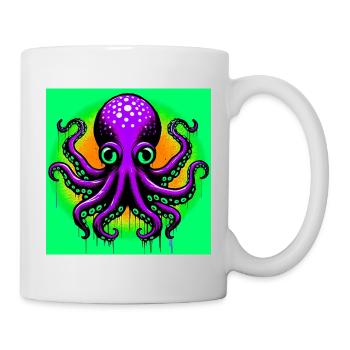 Pieuvre - Mug blanc - blanc - Droite