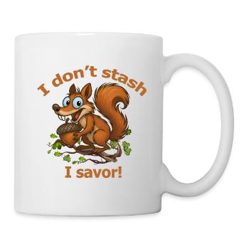 Playful Squirrel with Acorn Design - Mug - white - Right