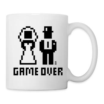 Game Over (Bachelor of the Bride and Groom Pixel / Bold B) - Mug blanc - blanc - Droite