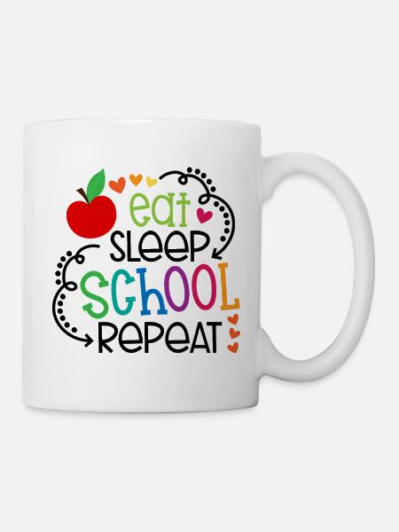 Eat, Sleep, School, Repeat – Design - Mug - white