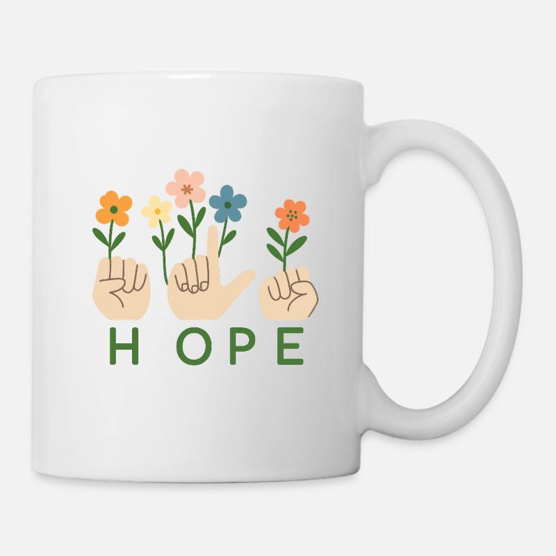HOPE_ASL_Wildflowers - Mug blanc - blanc