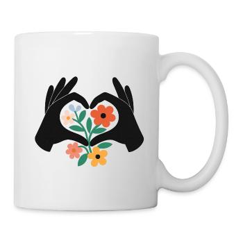Floral_Heart_Hands - Tasse - Weiß - Rechts