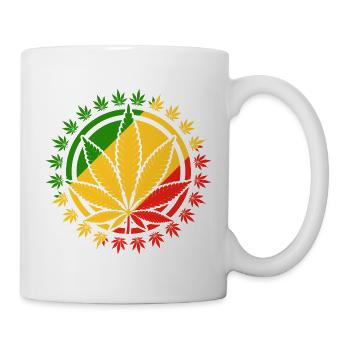 Motif de feuille de cannabis inspiré de Rasta - Mug blanc - blanc - Droite