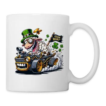 Leprechaun Schaf St. Patrick's Day Auto - Tasse - Weiß - Rechts