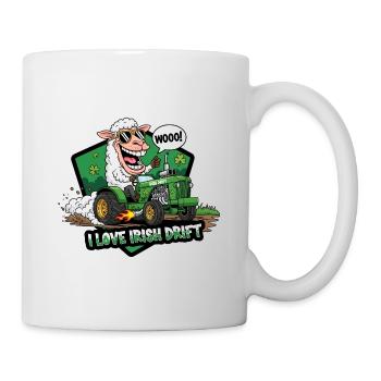 Irisches Drift Schaf Auto Design - Tasse - Weiß - Rechts
