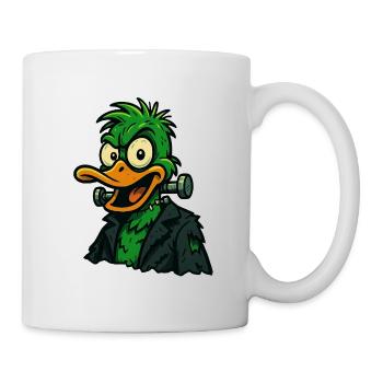 Frankenquack – Verrückte Halloween-Ente - Tasse - Weiß - Rechts