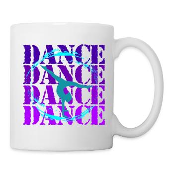 Akrobatischer Tanz in lebendiger Silhouette - Tasse - Weiß - Rechts