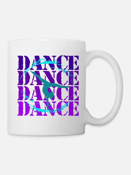 Akrobatischer Tanz in lebendiger Silhouette - Tasse - Weiß