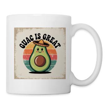 Drôle d’avocat avec chapeau mexicain - Mug blanc - blanc - Droite