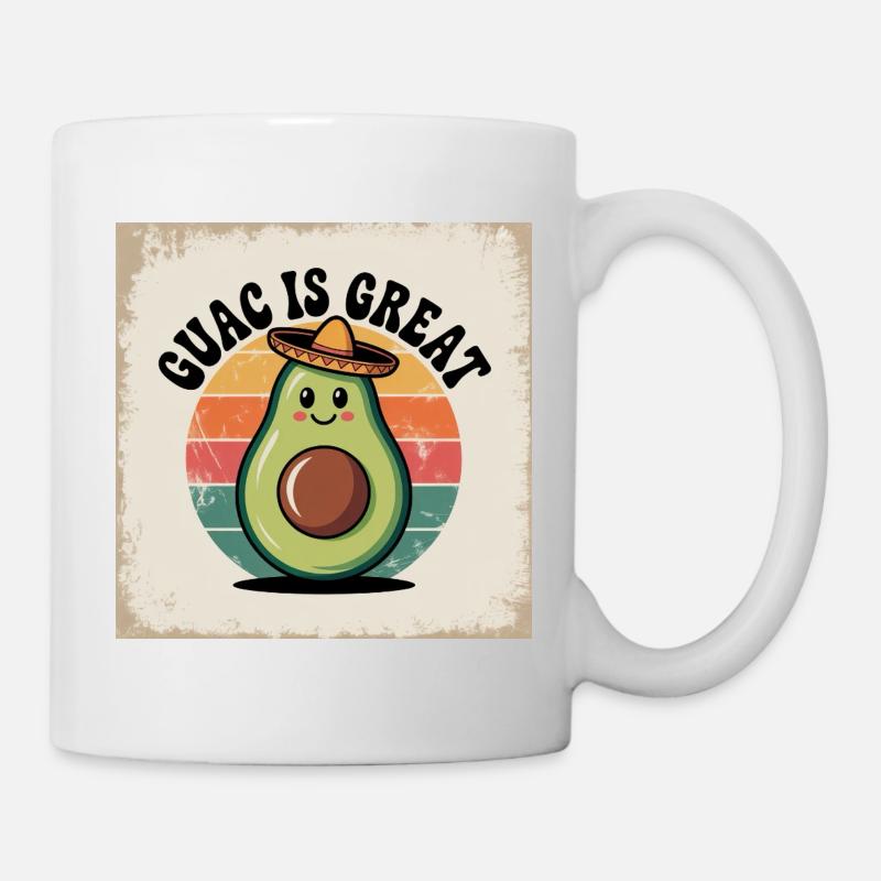 Lustige Avocado mit mexikanischem Hut - Tasse - Weiß