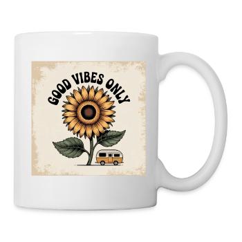 Fleur de tournesol avec un message positif - Mug blanc - blanc - Droite
