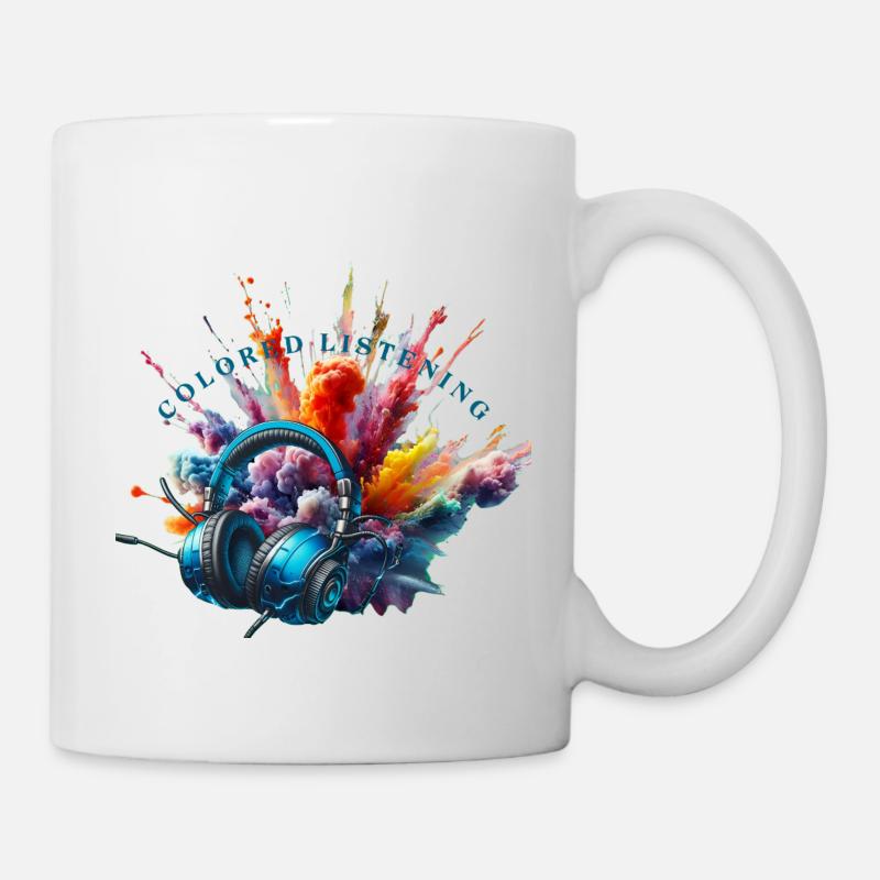 colored listening - Mug blanc - blanc