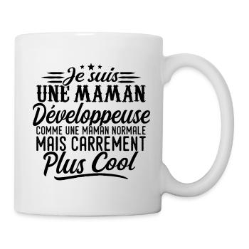 Entwickler-Mama: Normal, aber krasser - Tasse - Weiß - Rechts