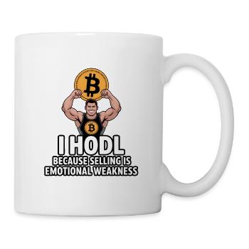 Bitcoin HODL Motivationsdesign - Tasse - Weiß - Rechts