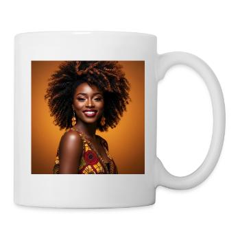 Cheerful Colorful Afro Woman - Mug - white - Right