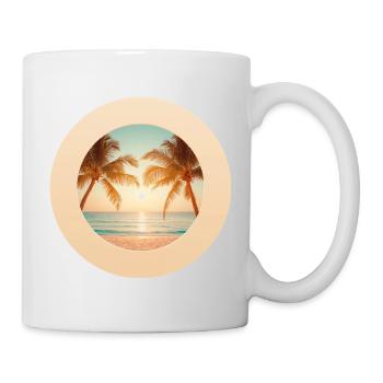Sunset on the palm beach - Mug - white - Right