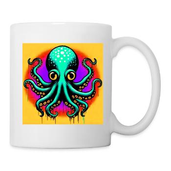 Pieuvre - Mug blanc - blanc - Droite