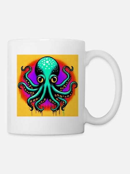 Krake - Tasse - Weiß