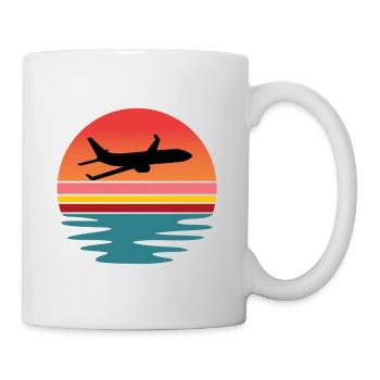 Travel Lover T-Shirt with Airplane - Mug - white - Right