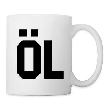 Feuriges Straßenschild-Design für das Verlangen nach Bier - Tasse - Weiß - Rechts