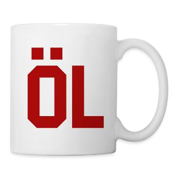 Buntes geometrisches BIER - Tasse - Weiß - Rechts