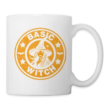 Sorcière de base Vintage Halloween Esthétique Citrouille - Mug blanc - blanc - Droite