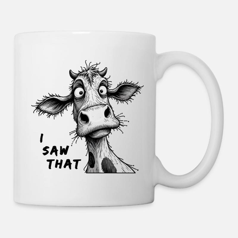 J’ai vu ça, dessin amusant d’une vache - Mug blanc - blanc
