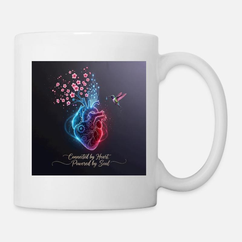 HerZschlag I Ilustration Cerisier Fleurs & Colibri - Mug blanc - blanc