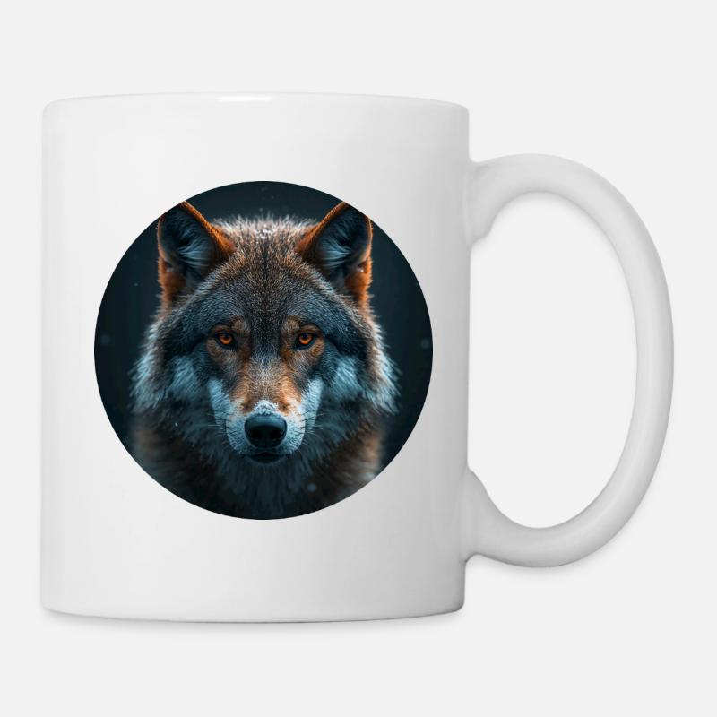 Wildak Wolf Motif Design - Mug - white